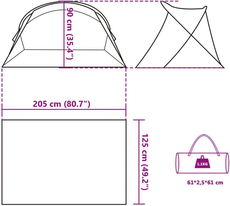 Paplūdimio palapinė, mėlyna, išskleidžiama, atspari vandeniui