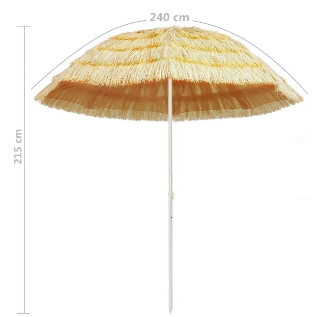 Paplūdimio skėtis, natūralus, 240cm, havajietiško stiliaus