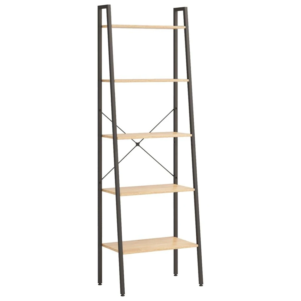 Pastatoma lentyna, 5 aukštų, šviesiai ruda/juoda, 56x35x174cm