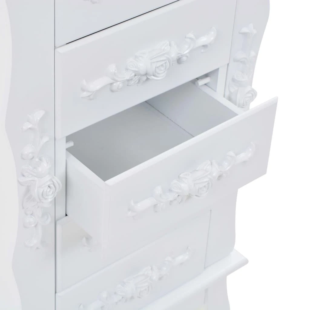 Pastatoma spintelė papuošalams, balta