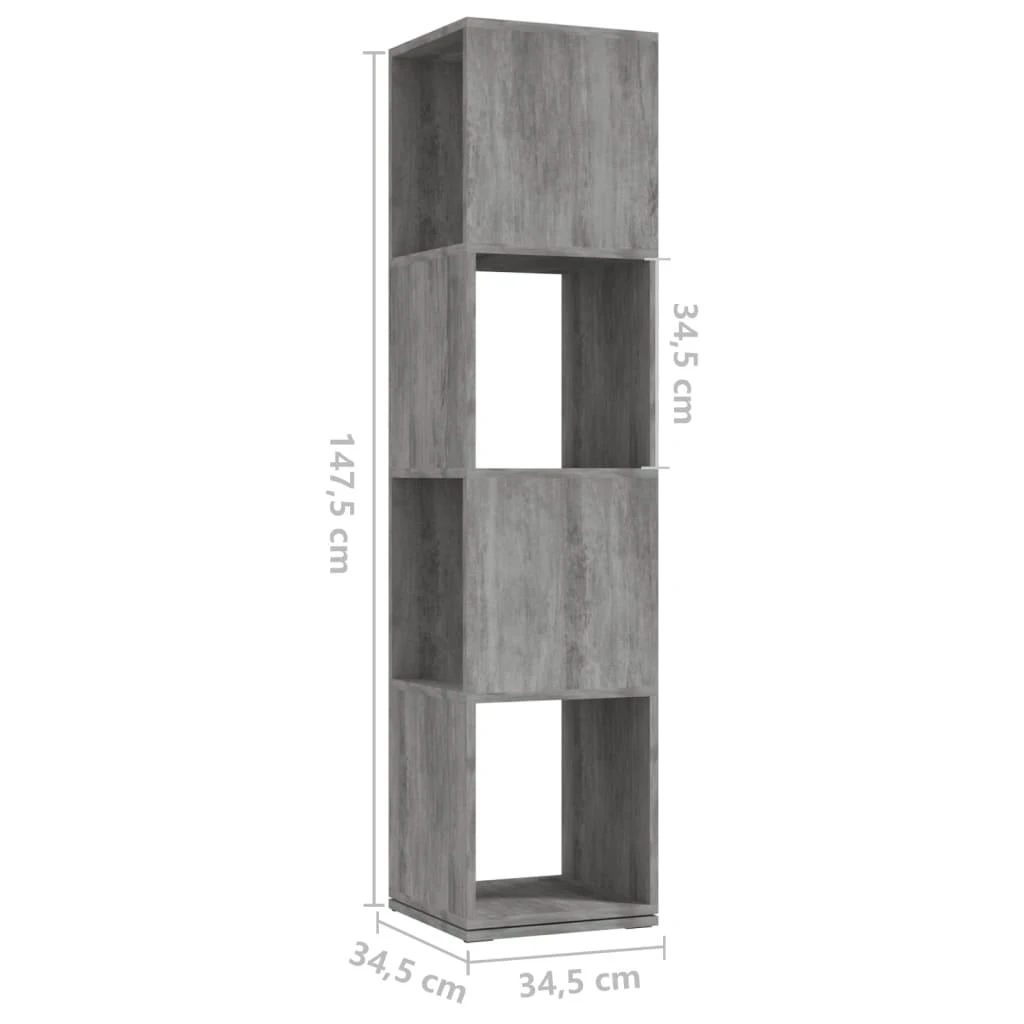 Pasukama spintelė, betono pilka, 34,5x34,5x75,5cm, MDP