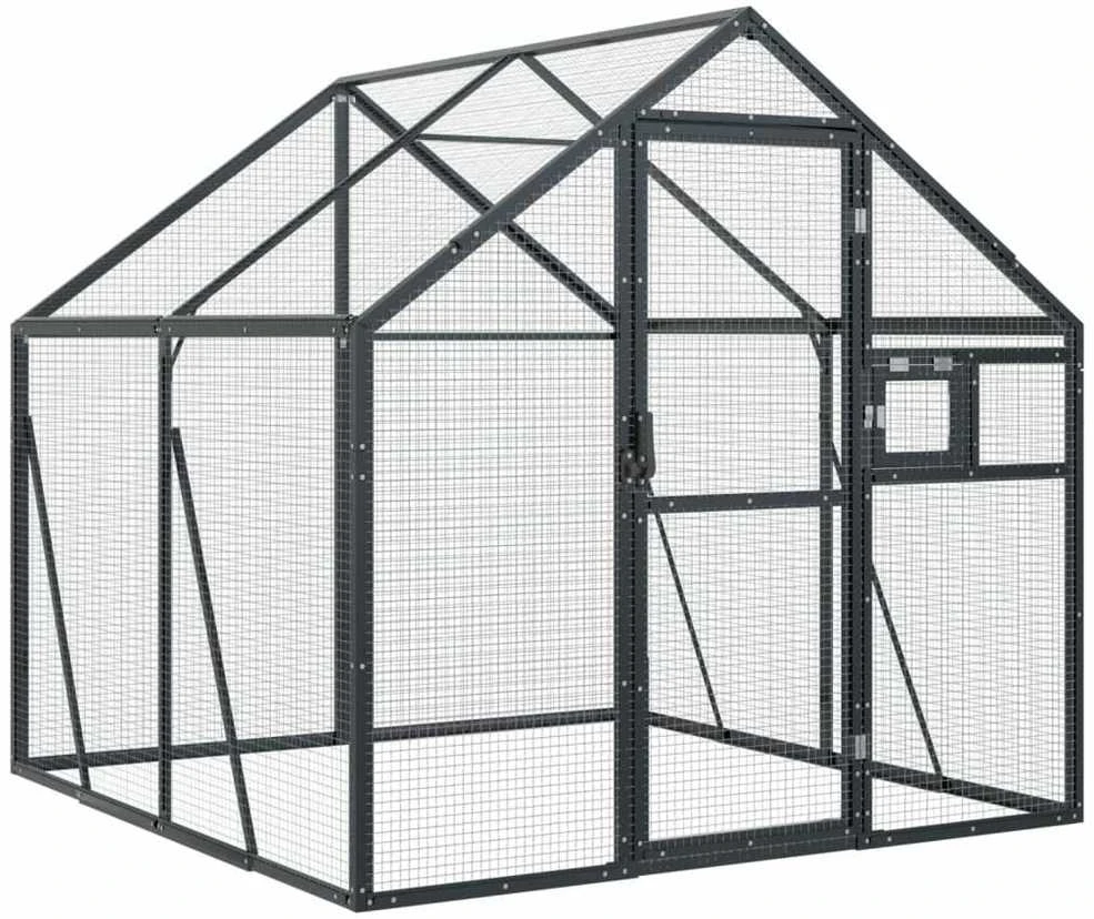 Paukštidė, antracito spalvos, 1,79x2x1,85m, aliuminis