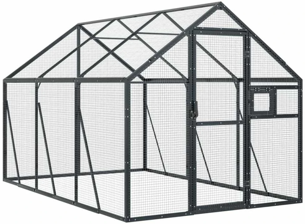 Paukštidė, antracito spalvos, 1,79x3x1,85m, aliuminis