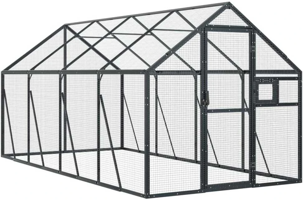 Paukštidė, antracito spalvos, 1,79x4x1,85m, aliuminis