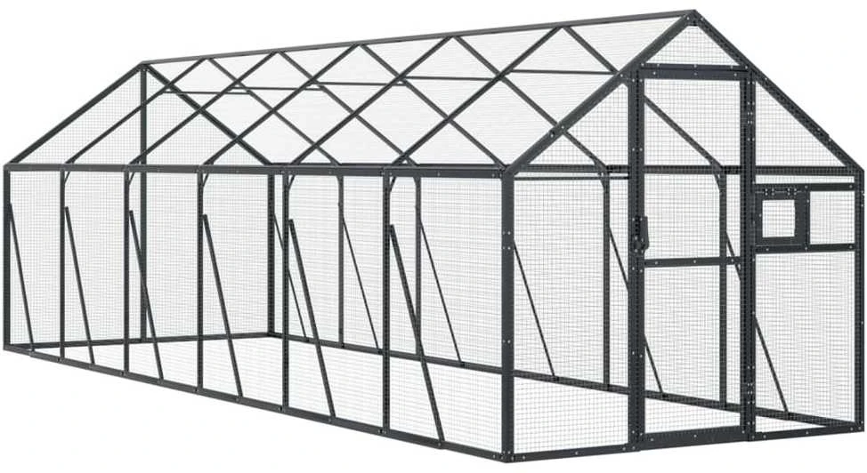 Paukštidė, antracito spalvos, 1,79x6x1,85m, aliuminis