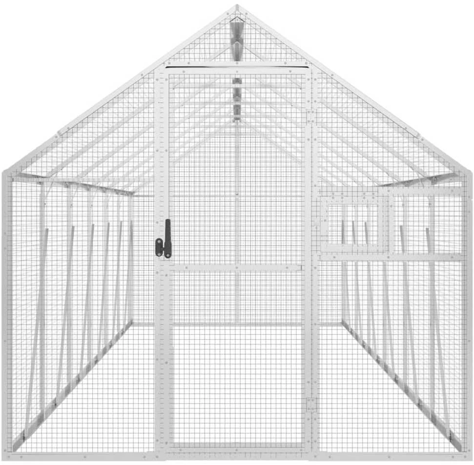 Paukštidė, sidabrinės spalvos, 1,79x6x1,85m, aliuminis