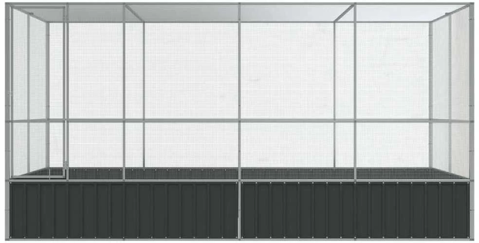 Paukštidė su prailginimu, sidabro spalvos, 418x207x212 cm, plienas