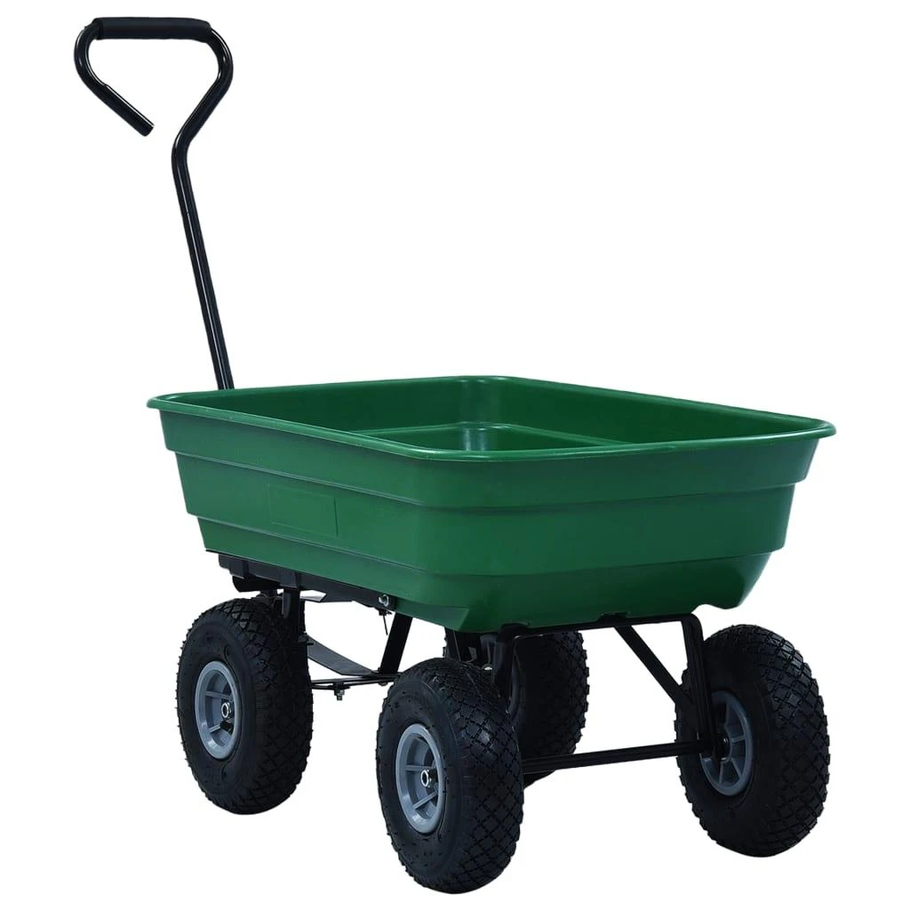 Paverčiamas rankinis sodo vežimėlis, žalios spalvos, 300kg, 75l