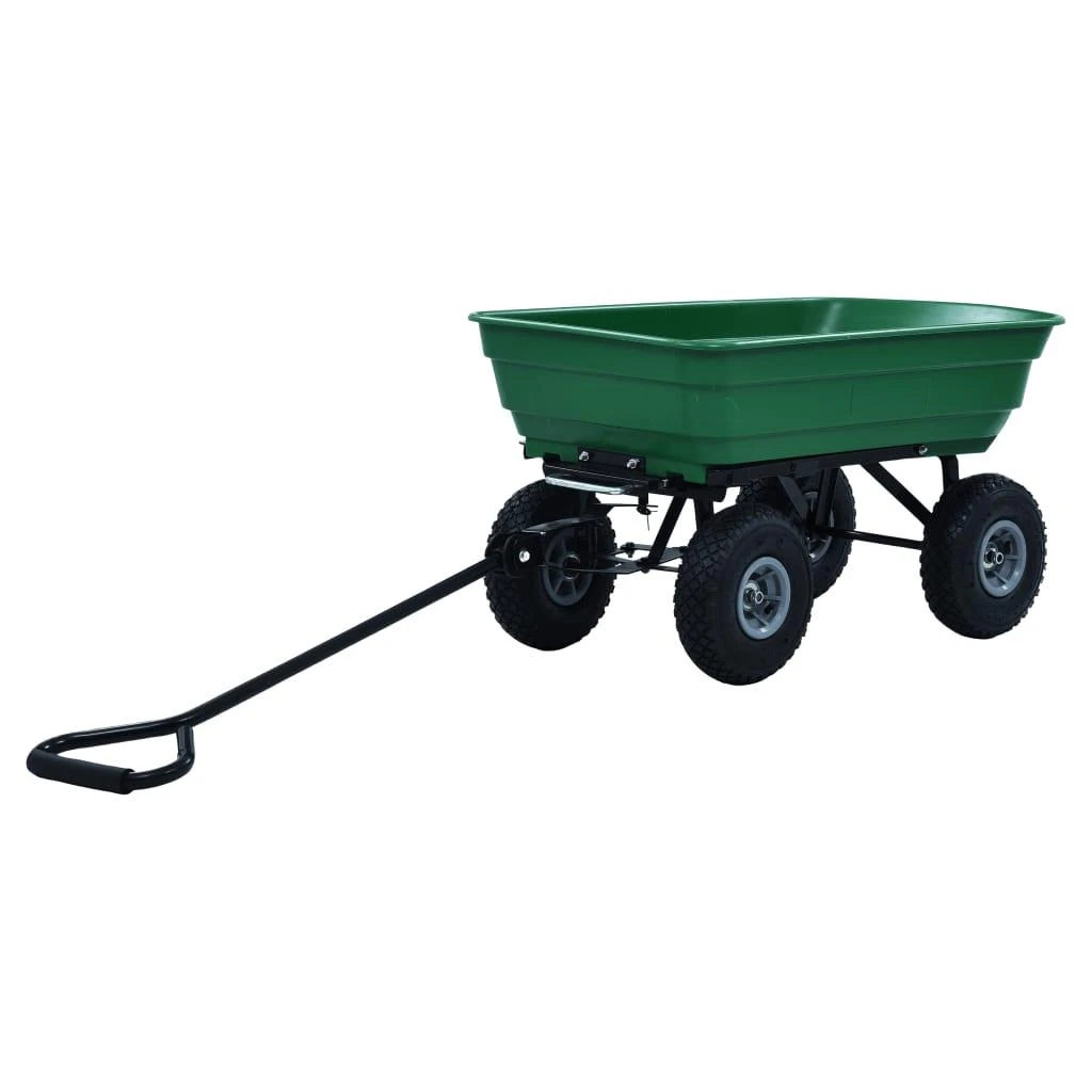 Paverčiamas rankinis sodo vežimėlis, žalios spalvos, 300kg, 75l