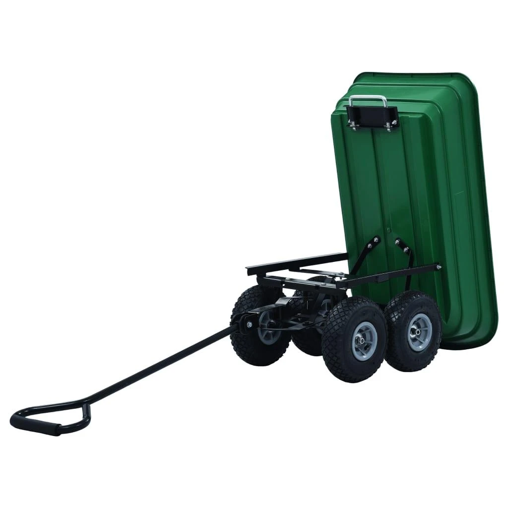 Paverčiamas rankinis sodo vežimėlis, žalios spalvos, 300kg, 75l