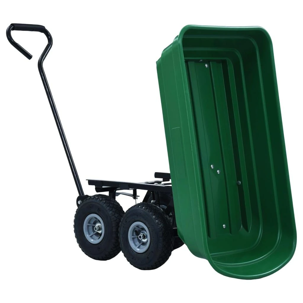 Paverčiamas rankinis sodo vežimėlis, žalios spalvos, 300kg, 75l
