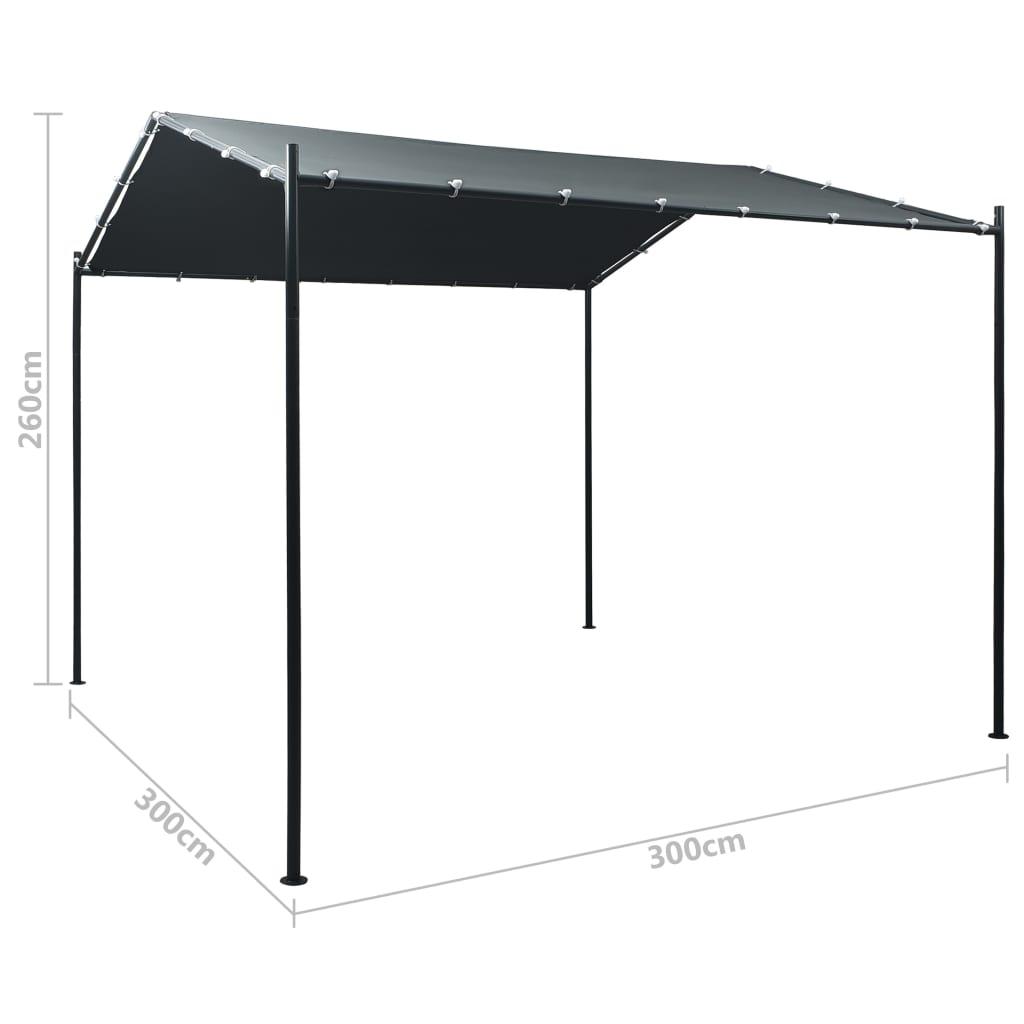 Pavėsinė, antracito spalvos, 3x3m, plienas