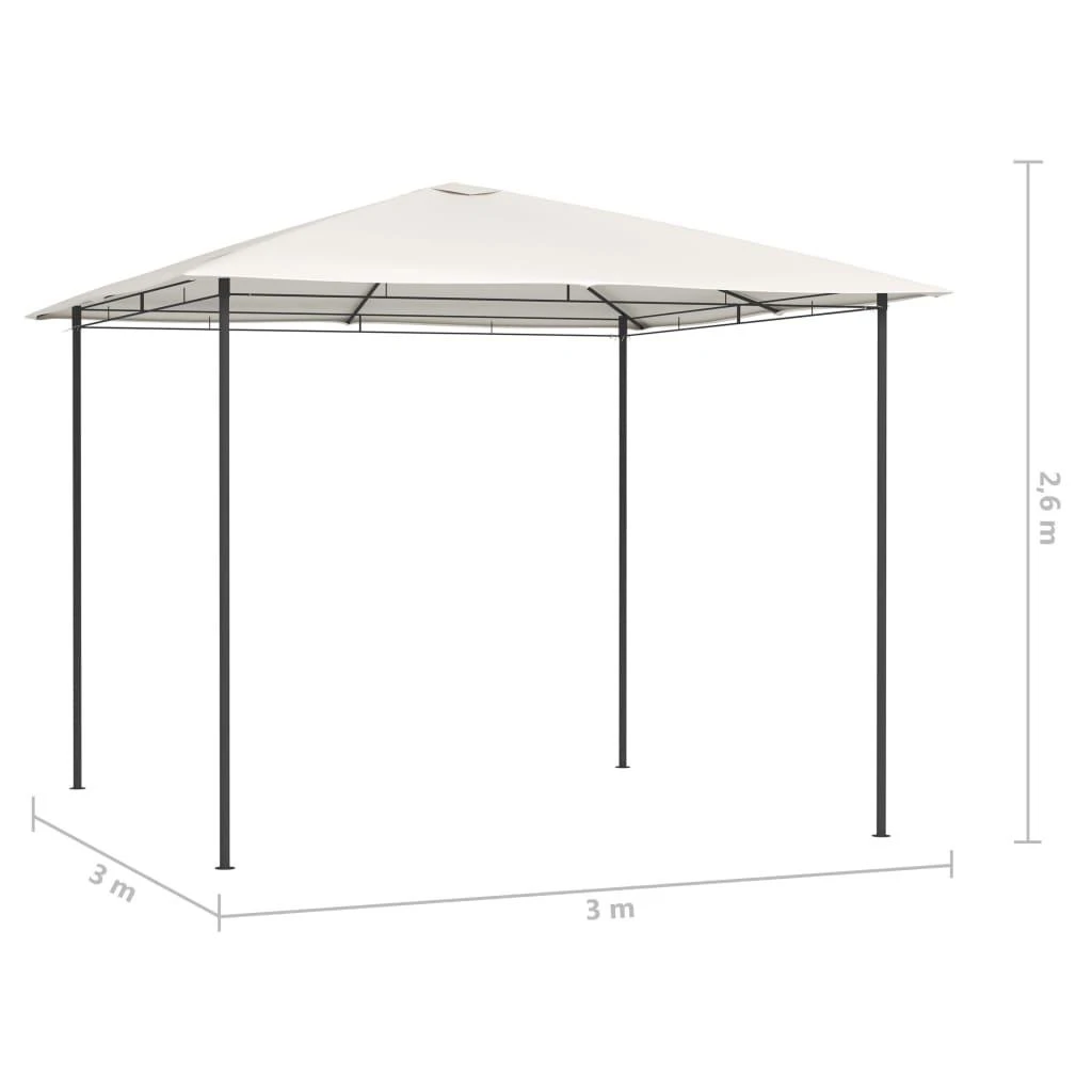 Pavėsinė, kreminės spalvos, 3x3x2,6m, 160g/m²