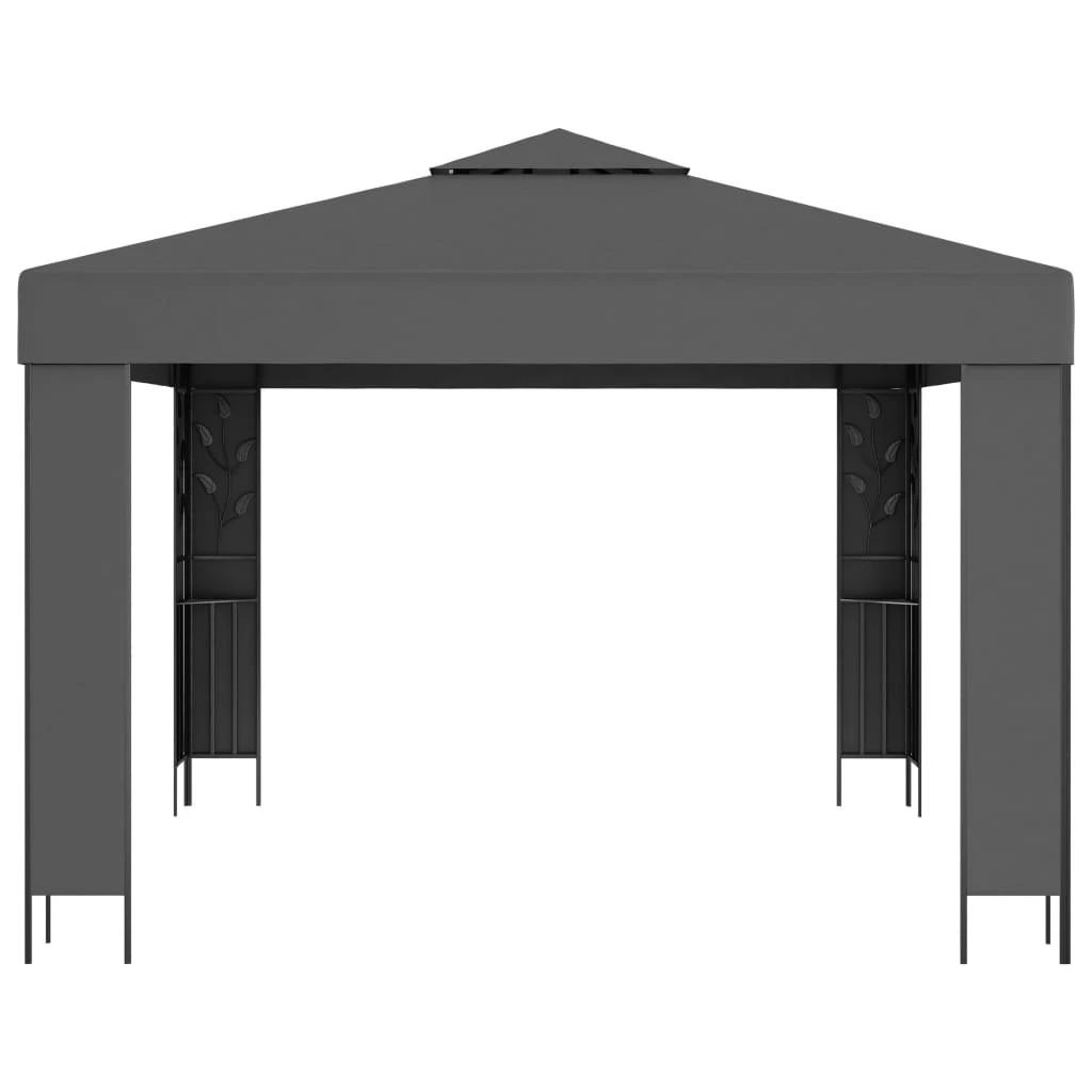 Pavėsinė su dvigubu stogu, 3x3m, antracito spalvos