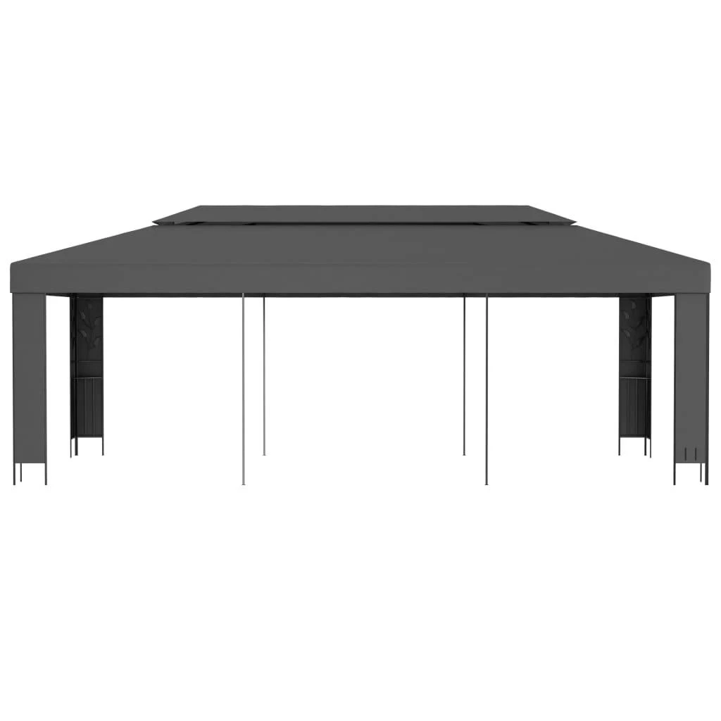 Pavėsinė su dvigubu stogu, 3x6m, antracito spalvos