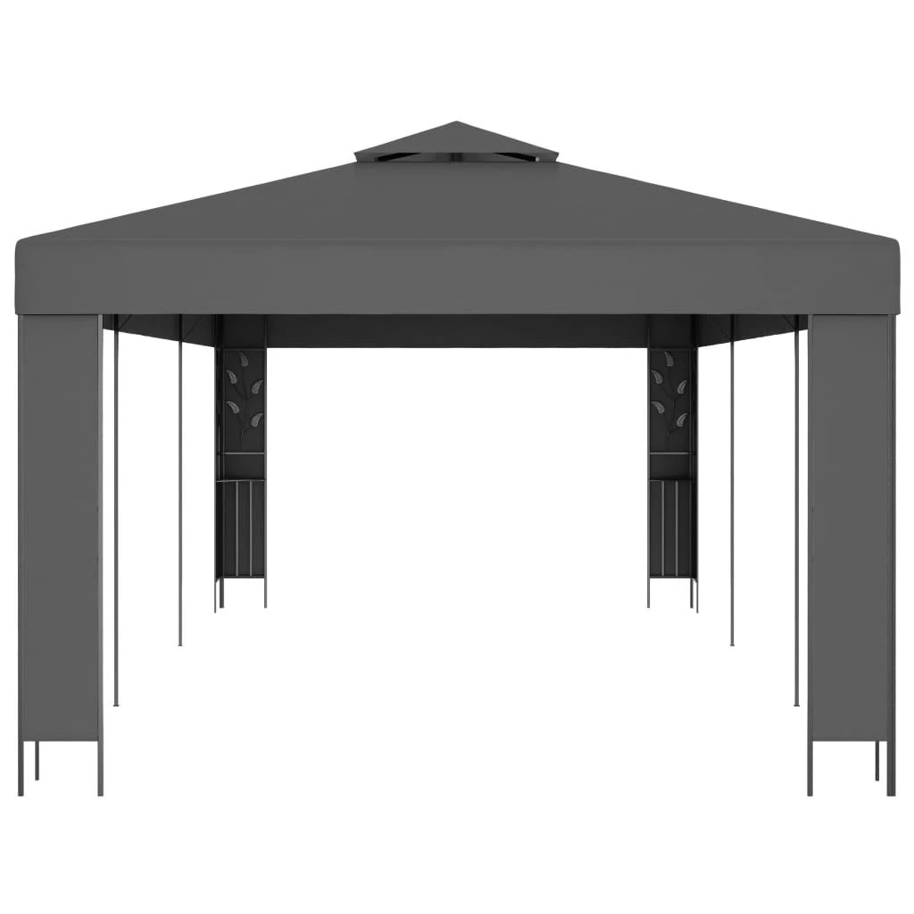 Pavėsinė su dvigubu stogu, 3x6m, antracito spalvos