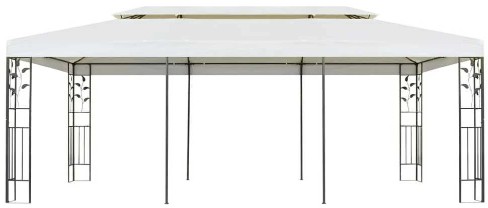Pavėsinė su dvigubu stogu, baltos spalvos, 6x3m, plienas