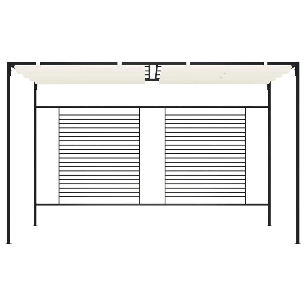 Pavėsinė su įtraukiamu stogu, kreminė, 3x4x2,3m, 180g/m²