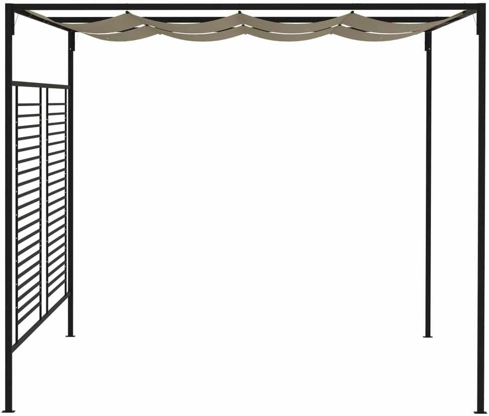 Pavėsinė su įtraukiamu stogu, taupe spalvos, 3x4x2,3m, 180g/m²