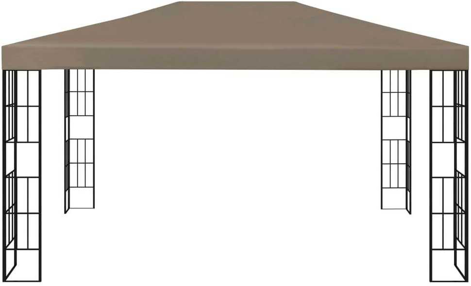 Pavėsinė su lempučių girliandomis LED, taupe, 4x3m