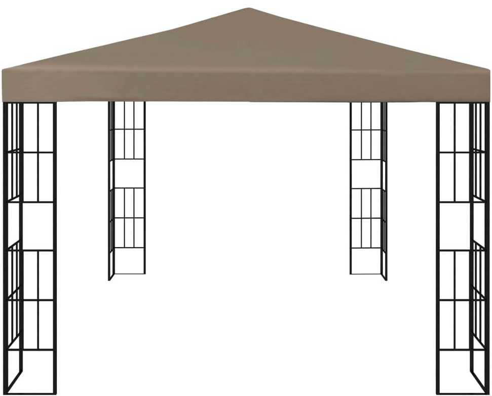 Pavėsinė su lempučių girliandomis LED, taupe, 4x3m