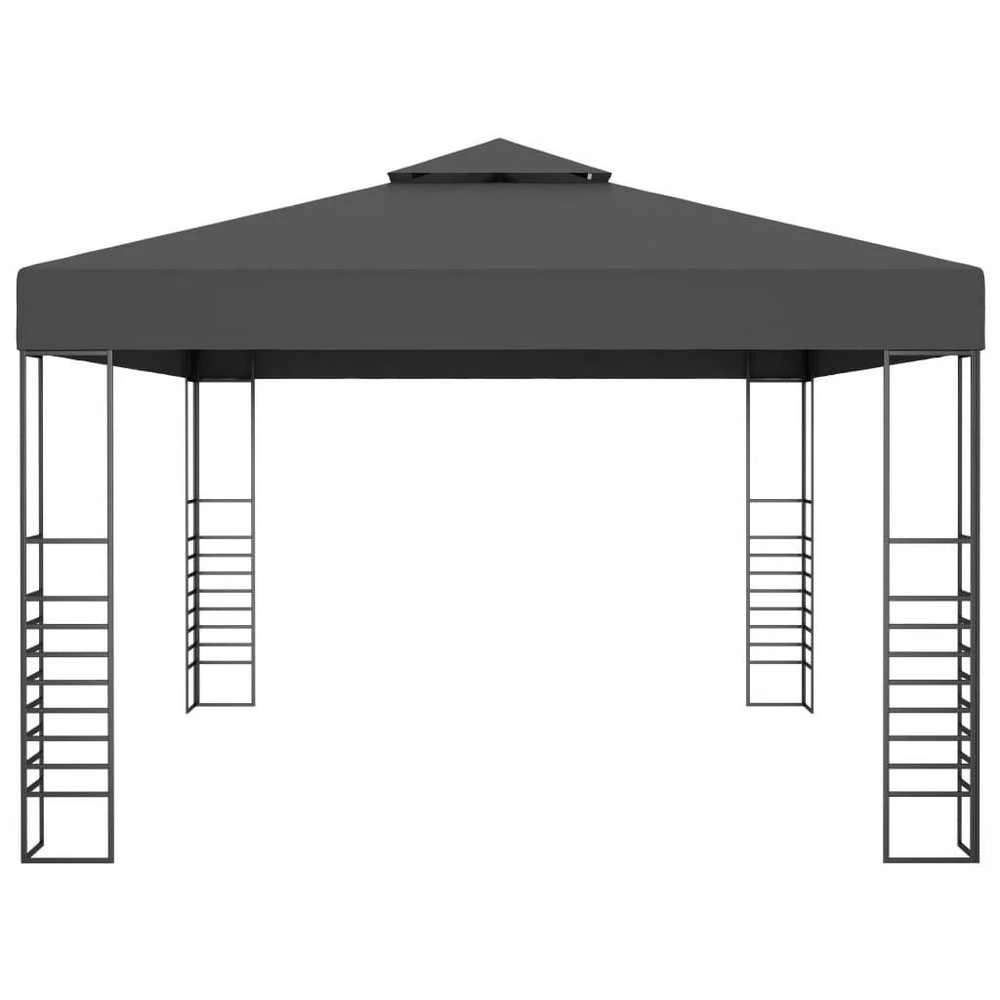 Pavėsinė su lemputėmis LED, antracito, 3x4m
