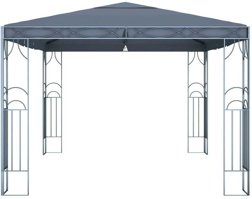 Pavėsinė su lemputėmis LED, antracito, 400x300 cm