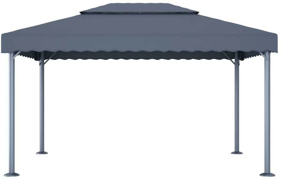 Pavėsinė su lemputėmis LED, antracito, 400x300cm