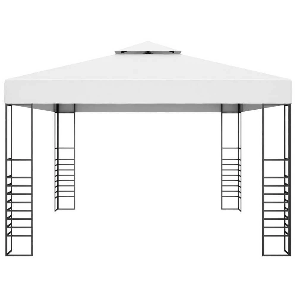 Pavėsinė su lemputėmis LED, baltos spalvos, 4x3x2,7m