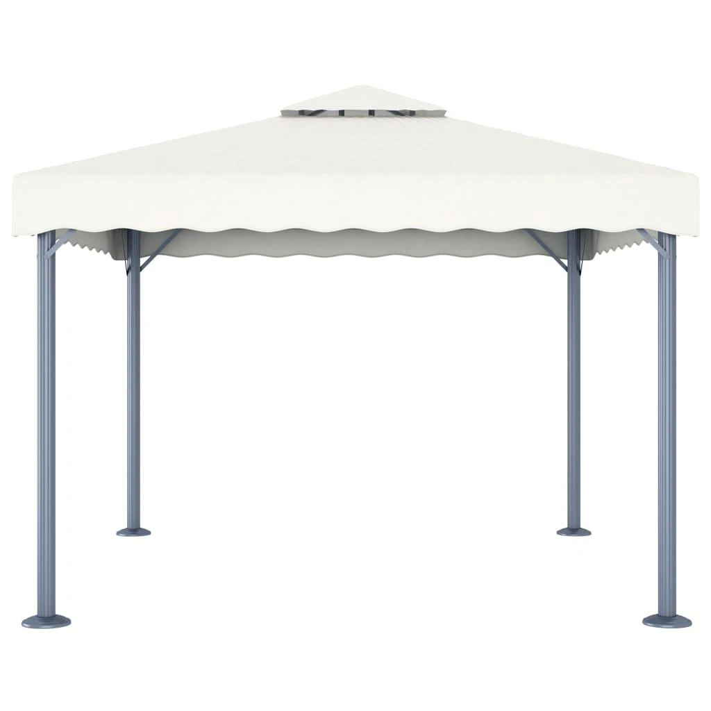 Pavėsinė su lemputėmis LED, kreminė, 300x300cm