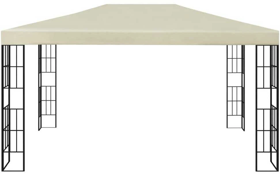 Pavėsinė su lemputėmis LED, kreminė, 3x4m
