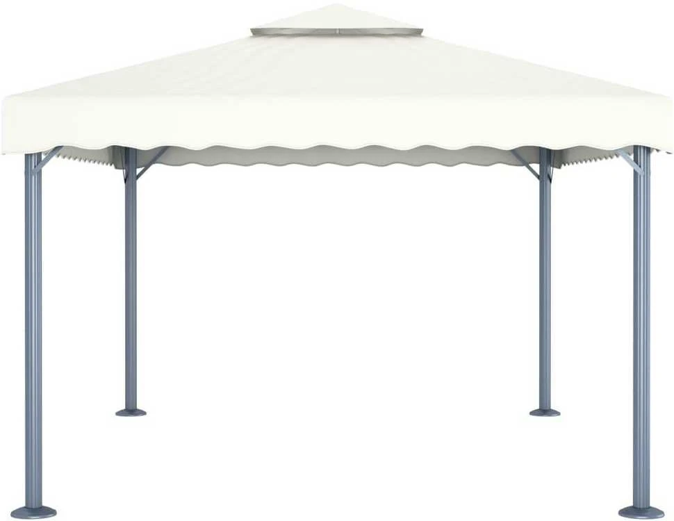 Pavėsinė su lemputėmis LED, kreminė, 400x300cm
