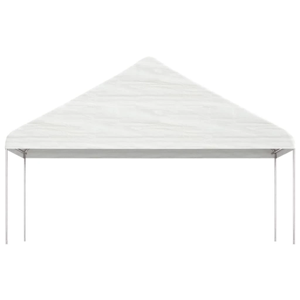 Pavėsinė su stogu, balta, 5,88x2,23x3,75m, polietilenas
