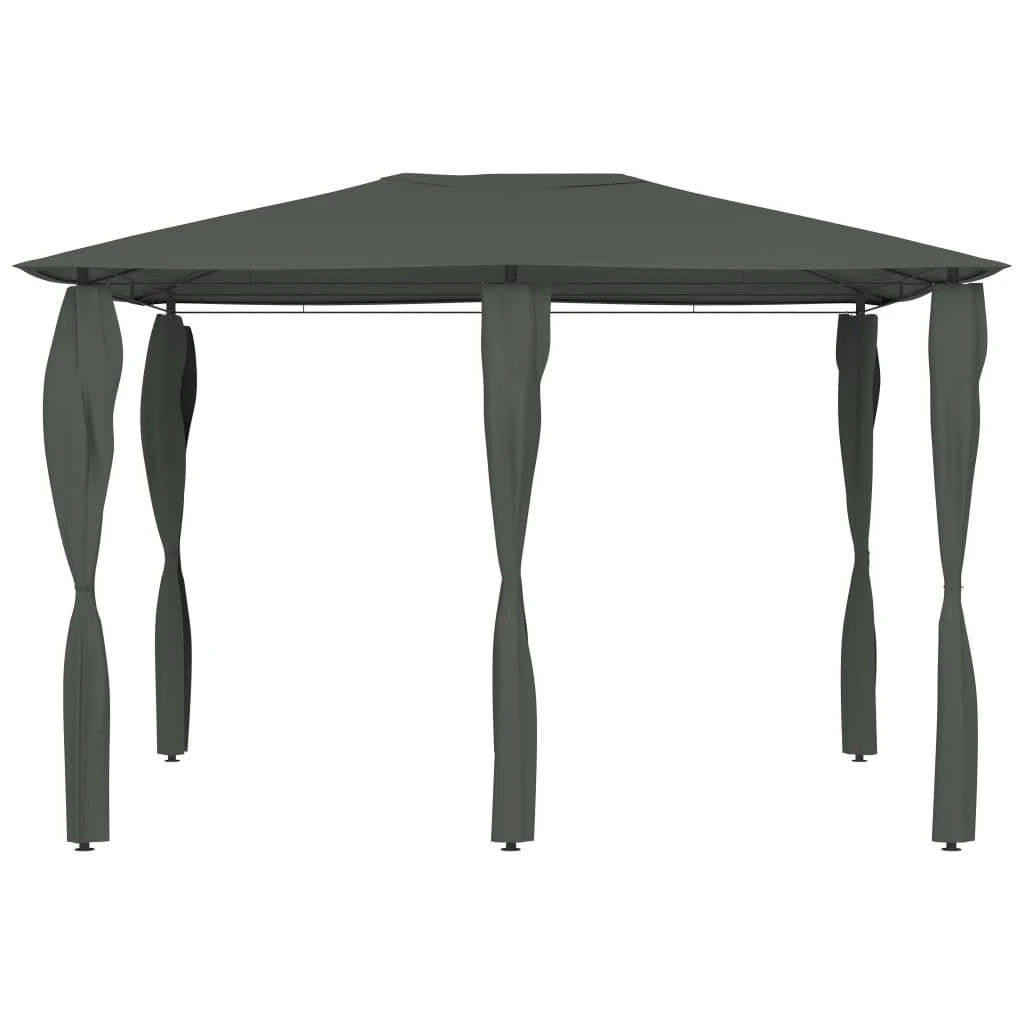 Pavėsinė su stulpų uždangalais, antracito, 3x4x2,6m, 160g/m²
