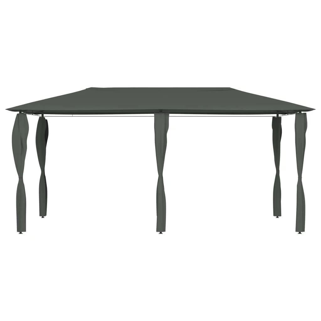 Pavėsinė su stulpų uždangalais antracito 2,98x5,3x2,59m 160g/m²