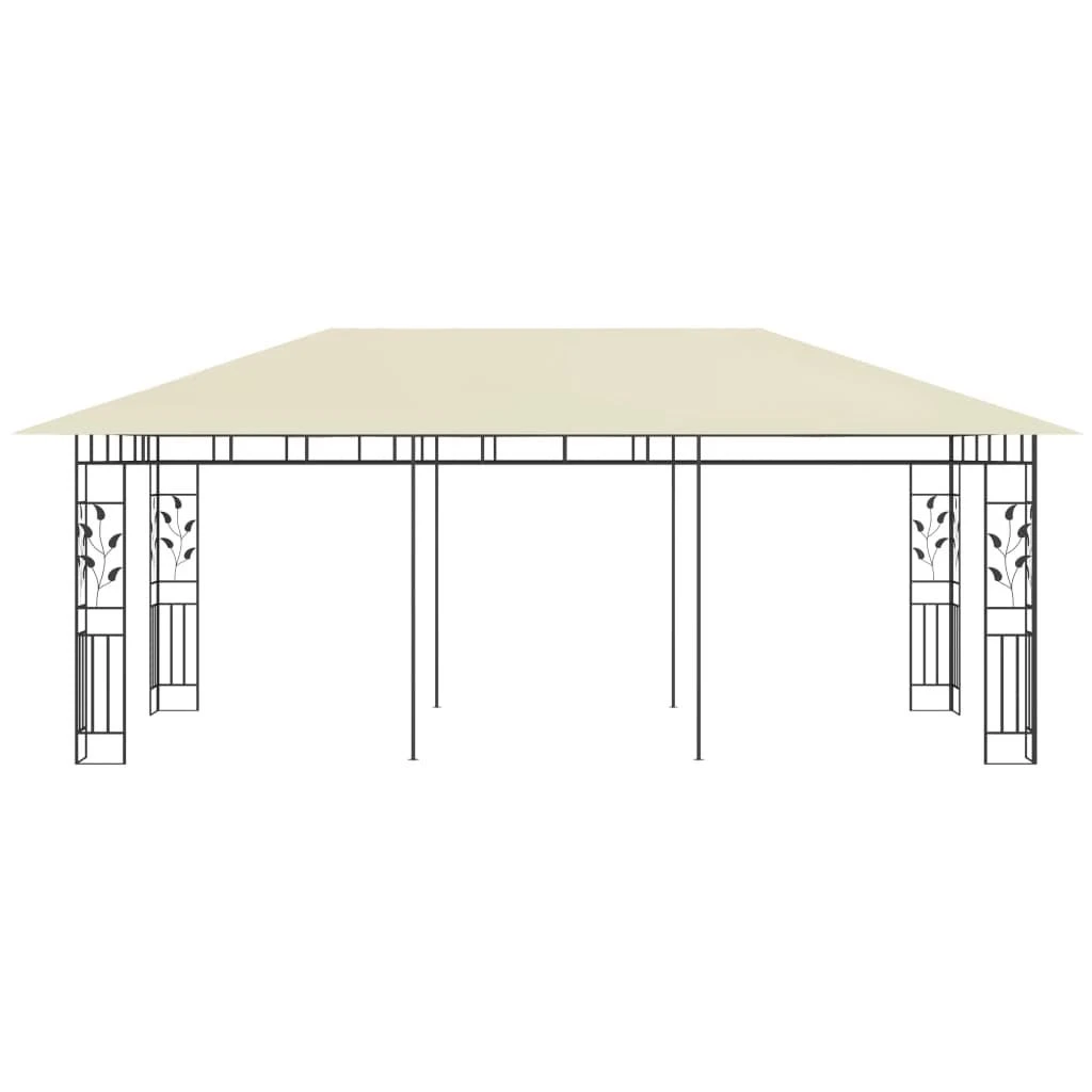 Pavėsinė su tinkleliu nuo uodų, kreminės spalvos, 6x3x2,73m