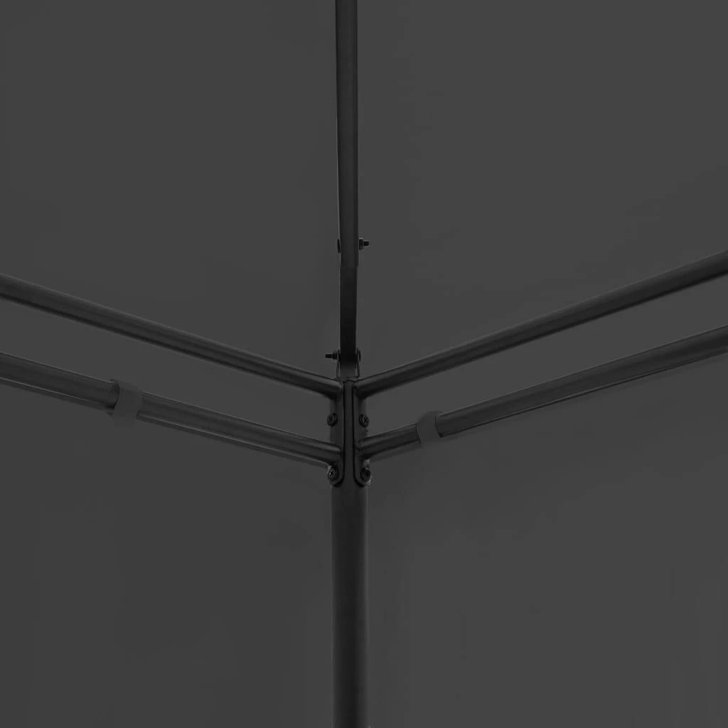 Pavėsinė su užuolaidomis, antracito spalvos, 600x298x270cm