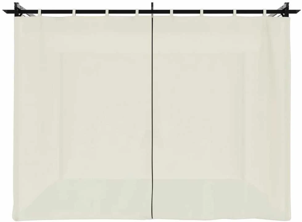 Pavėsinė su užuolaidomis, kreminės, 3x3m, plienas