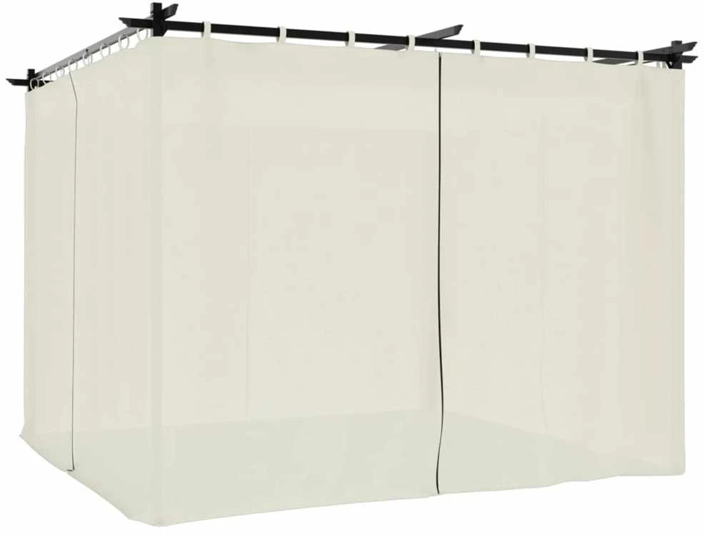 Pavėsinė su užuolaidomis, kreminės, 3x3m, plienas