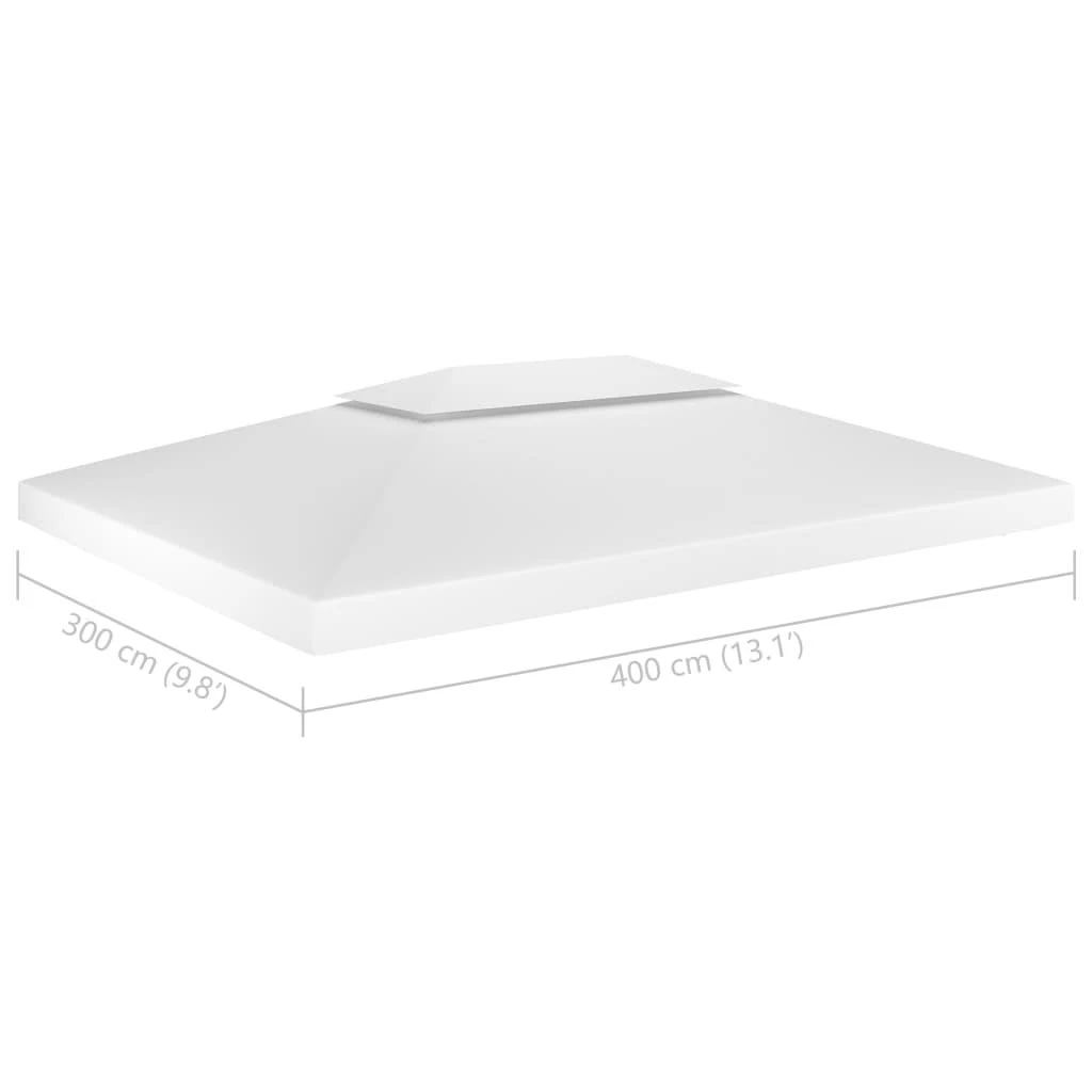Pavėsinės uždangalas, 2 pakopų, baltas, 4x3m, 310 g/m²