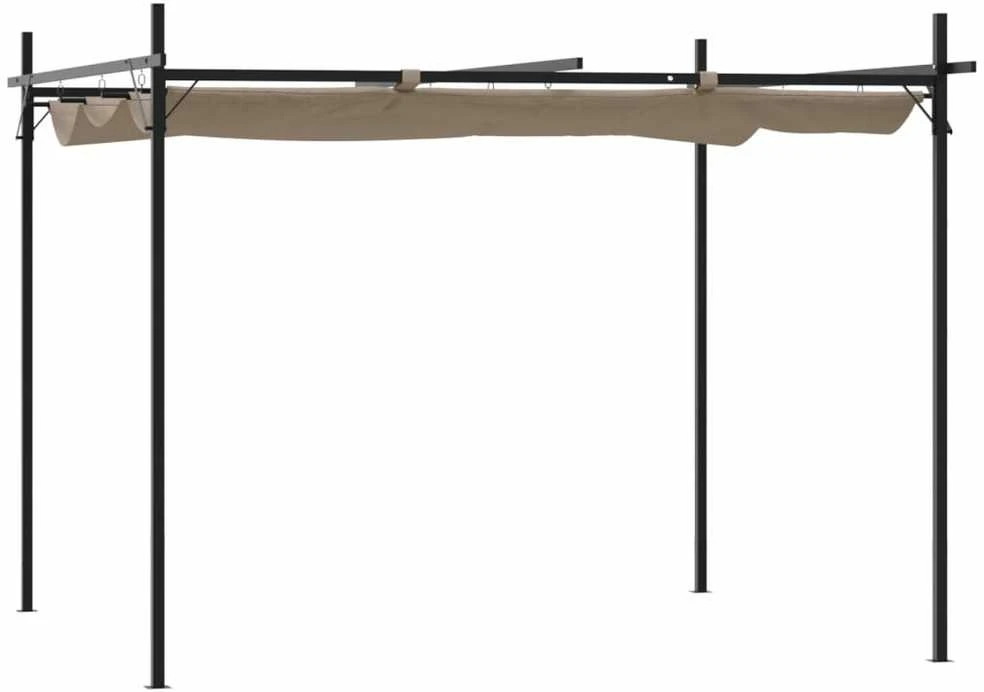 Pergolė su ištraukiamu stogu, taupe spalvos, 295x292x230cm