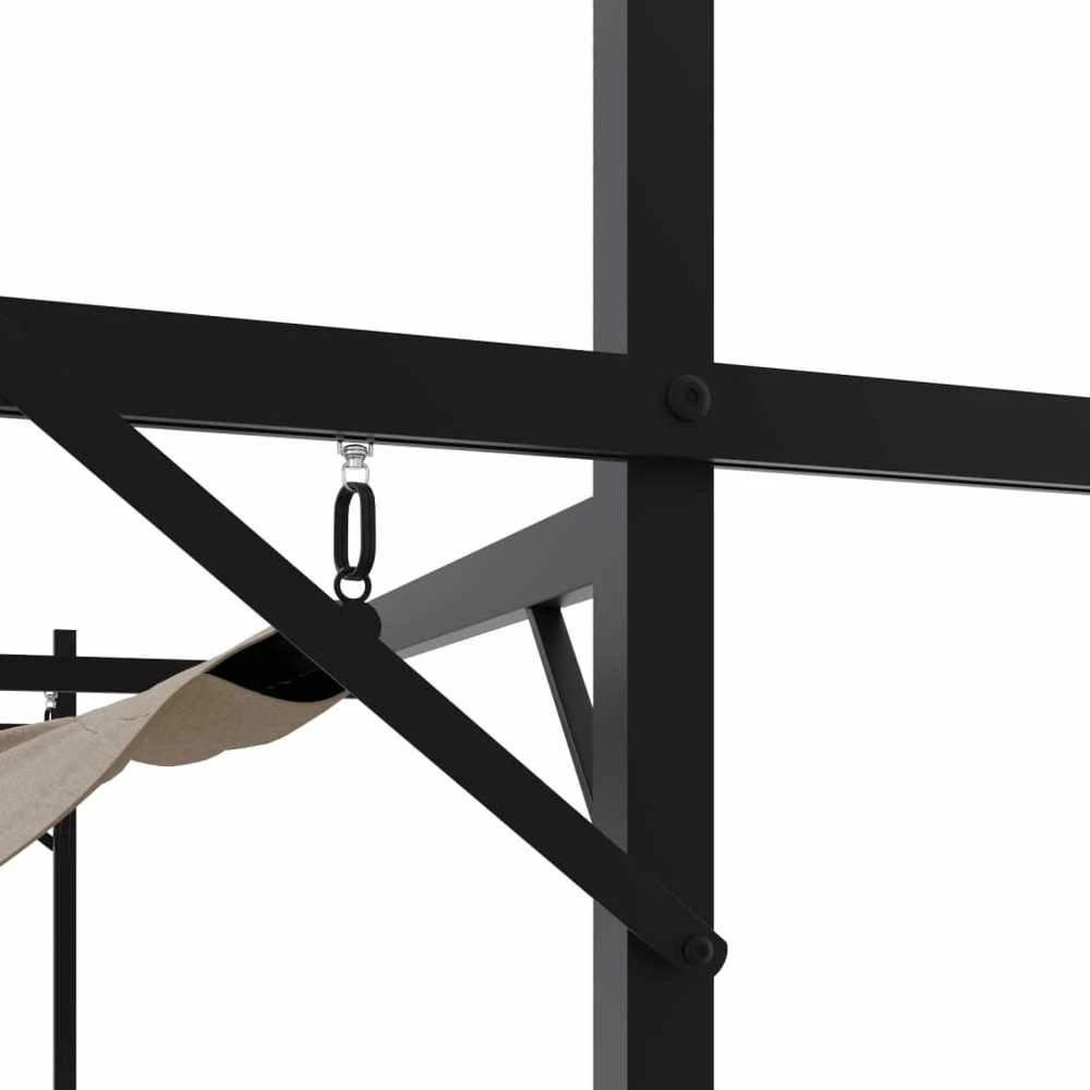 Pergolė su ištraukiamu stogu, taupe spalvos, 589x292x230cm