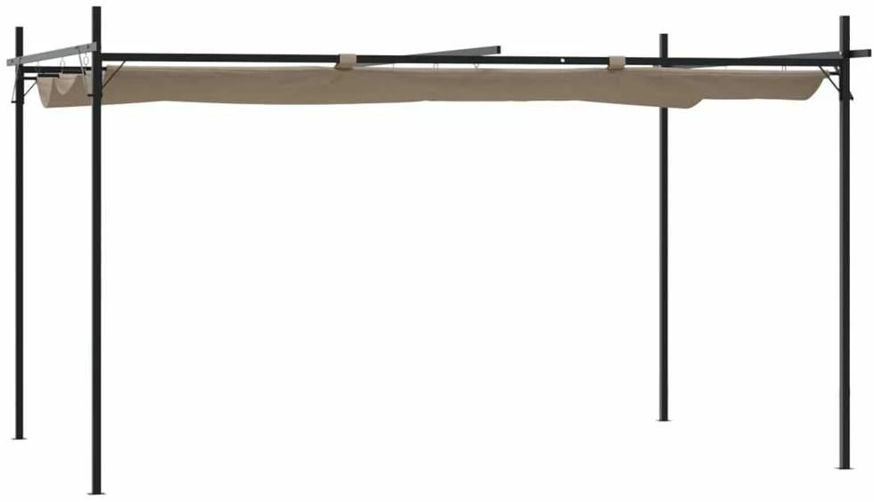 Pergolė su ištraukiamu stogu, taupe spalvos, 395x292x230cm