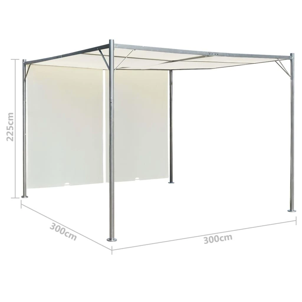 Pergolė su reguliuojamu stogu, kreminė balta, 3x3m, plienas
