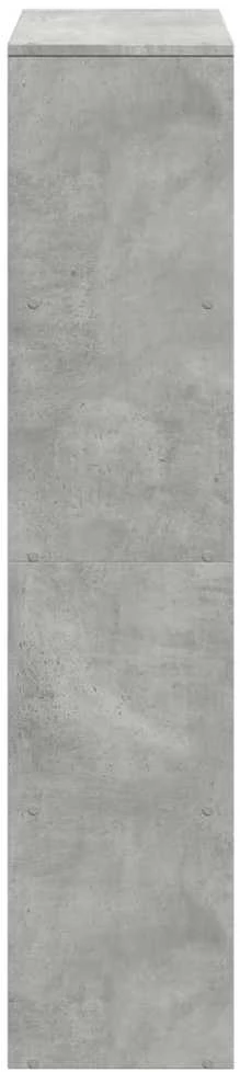 Pertvara/knygų spinta, betono pilka, 131,5x29x131,5cm, 4 aukštų