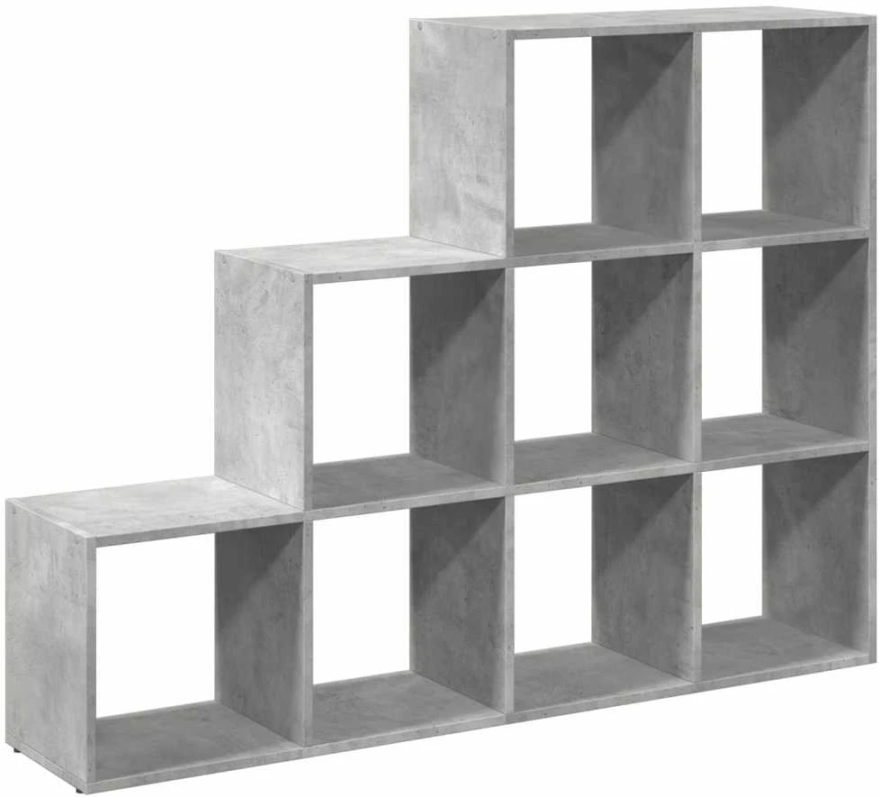 Pertvara/knygų spinta, betono pilka, 137,5x29x103,5cm, 3 aukštų