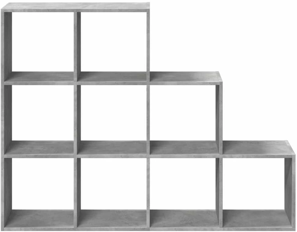 Pertvara/knygų spinta, betono pilka, 137,5x29x103,5cm, 3 aukštų