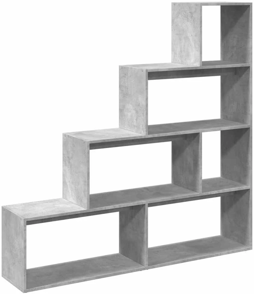 Pertvara/knygų spinta, betono pilka, 143,5x29x143,5cm, 4 pakopų