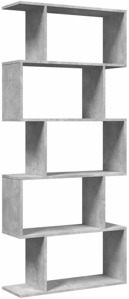 Pertvara/knygų spinta, betono pilka, 70x24x161cm, 5 pakopų