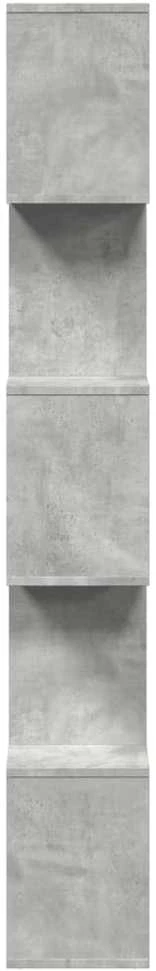 Pertvara/knygų spinta, betono pilka, 70x24x161cm, 5 pakopų